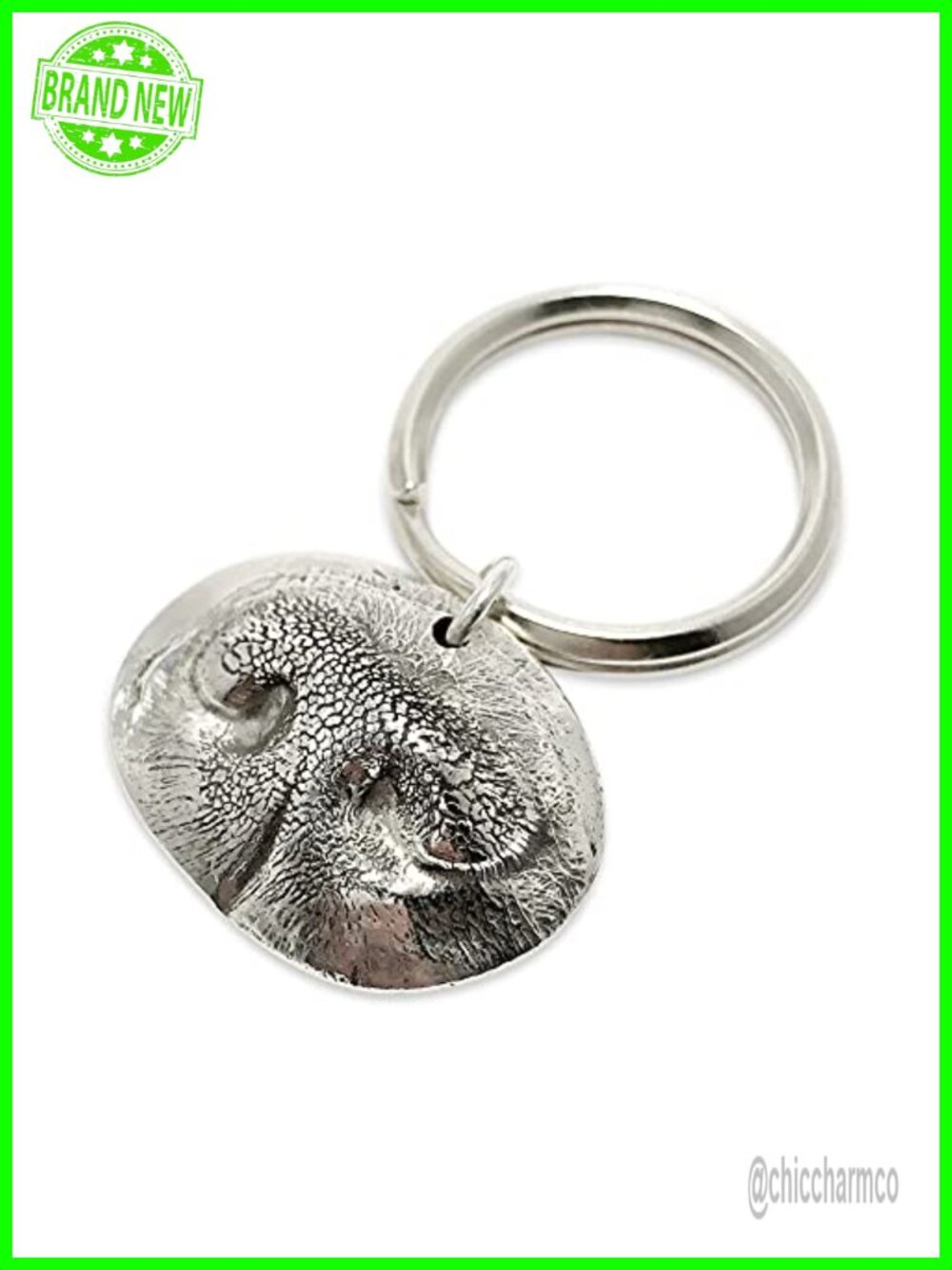 Custom Silver Pet Nose Keyring Fine Sterling Silver Charm